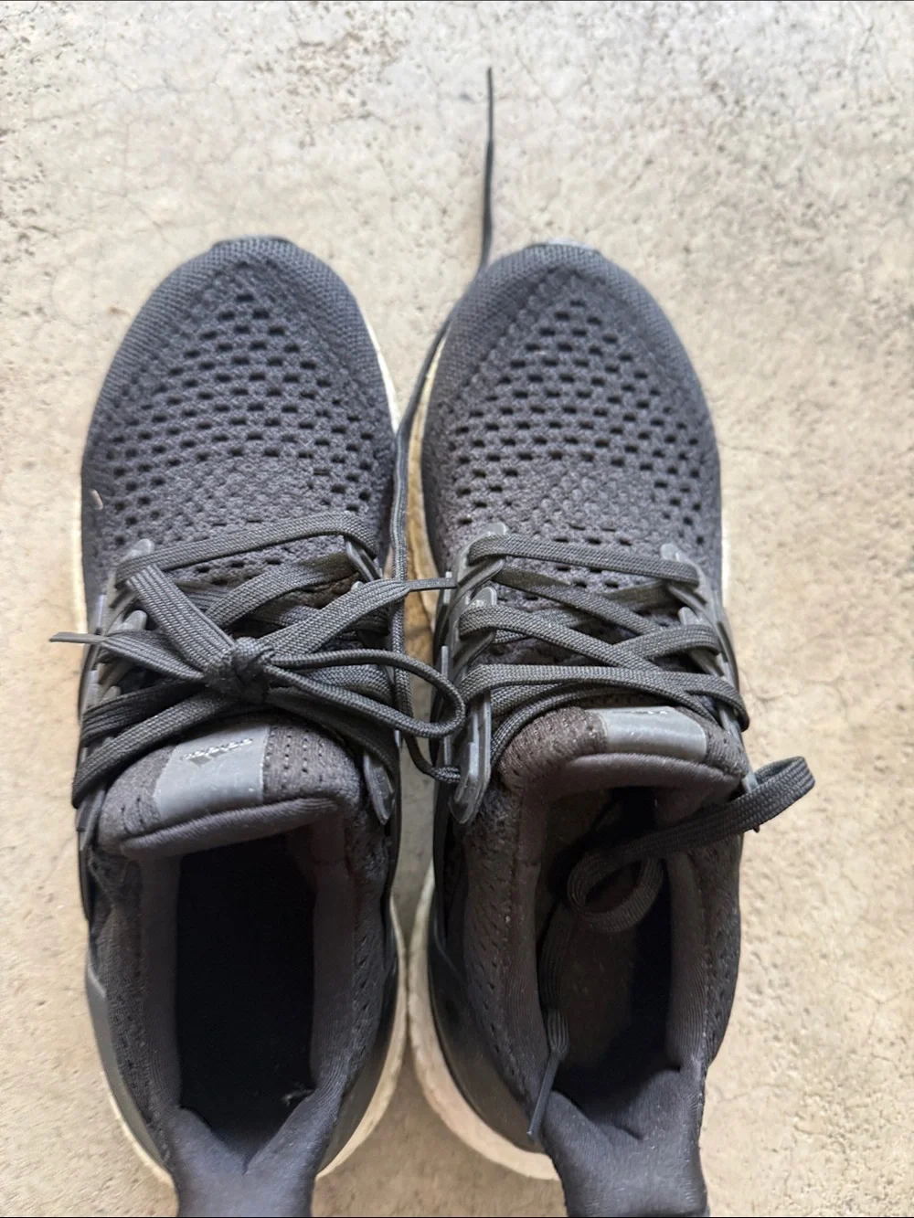adidas youths black Knit Athletic Sneakers